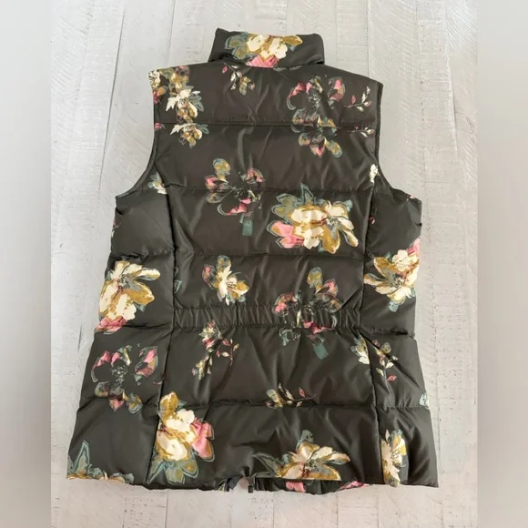Lands' End Floral Down Filled Puffer Vest size Small 6/8 - Picture 2 of 7